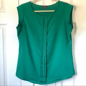 The Limited Green Cap Sleeve Sleeveless Blouse EUC